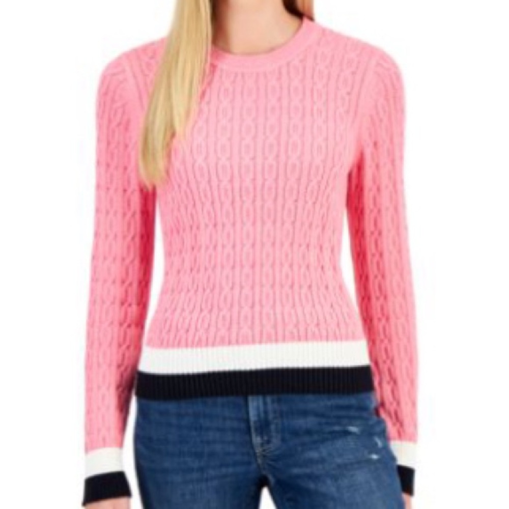 Tommy Hilfiger Pink Cable Knit Sweater